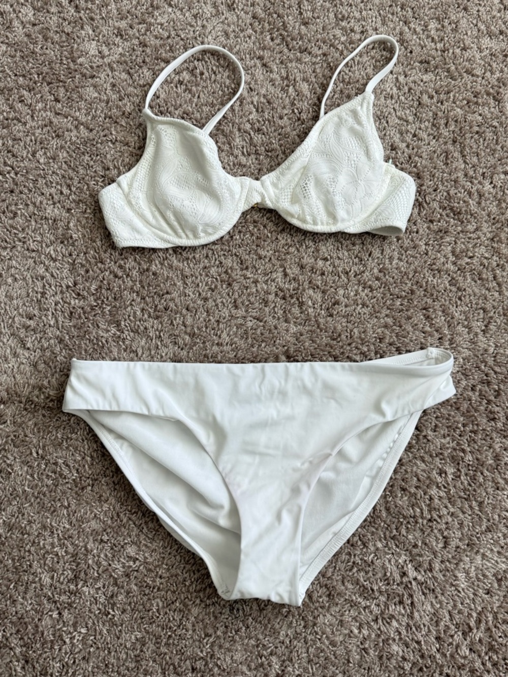 Shade & Shore White Lace Underwire Bikini Set